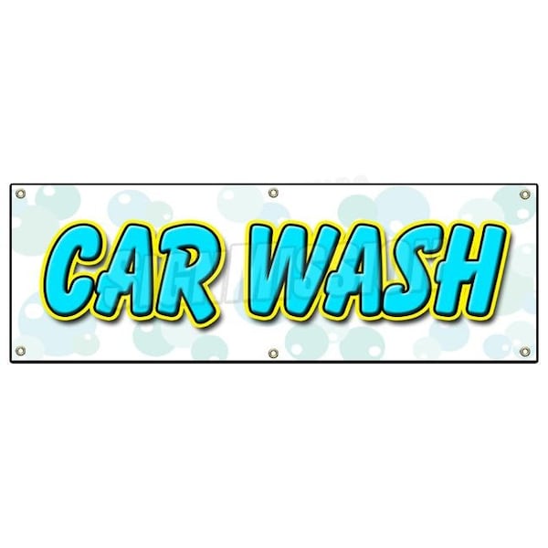 CAR WASH BANNER SIGN washing detail wax signs auto hand automatic self serve